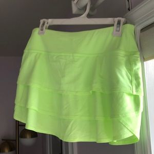 Athleta neon lime green skort, size M